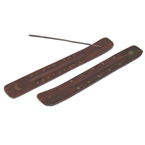 Wooden Incense Burner with Brass Inlay-FairTrade